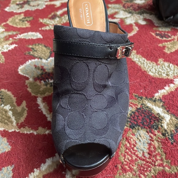 Coach open toe shoes with heel, worn 2x - Picture 2 of 3